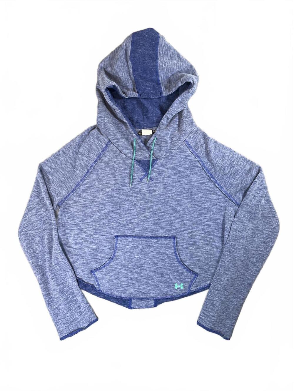 Under Armour Women's Rollick Cropped Pullover Hoodie Blue - 1243125 Size Medium